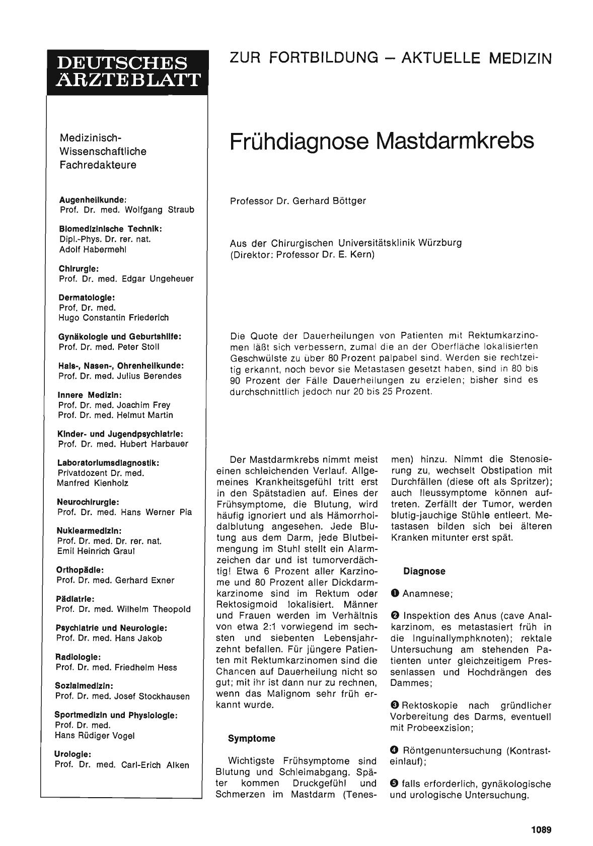 Vorschauseite 1: Frühdiagnose Mastdarmkrebs