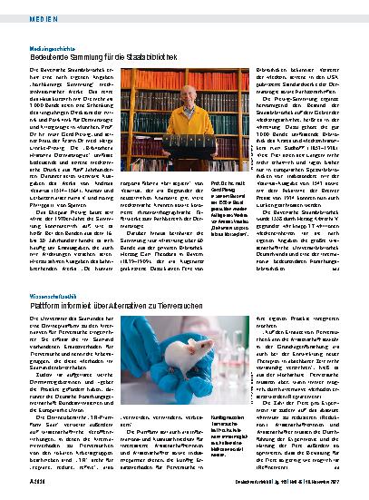 Vorschauseite 1: Medizingeschichte: Bedeutende Sammlung für die Staatsbibliothek