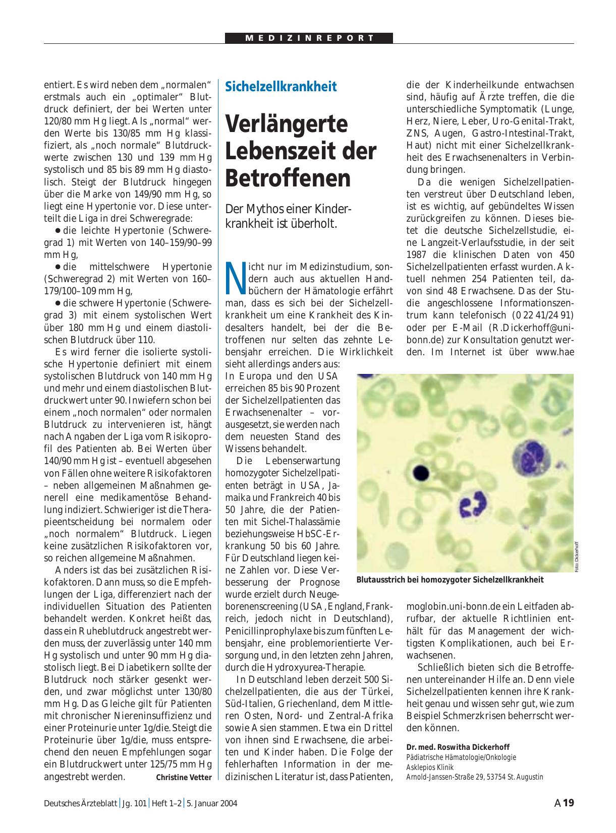 Vorschauseite 1: Sichelzellkrankheit: Verlängerte Lebenszeit der Betroffenen