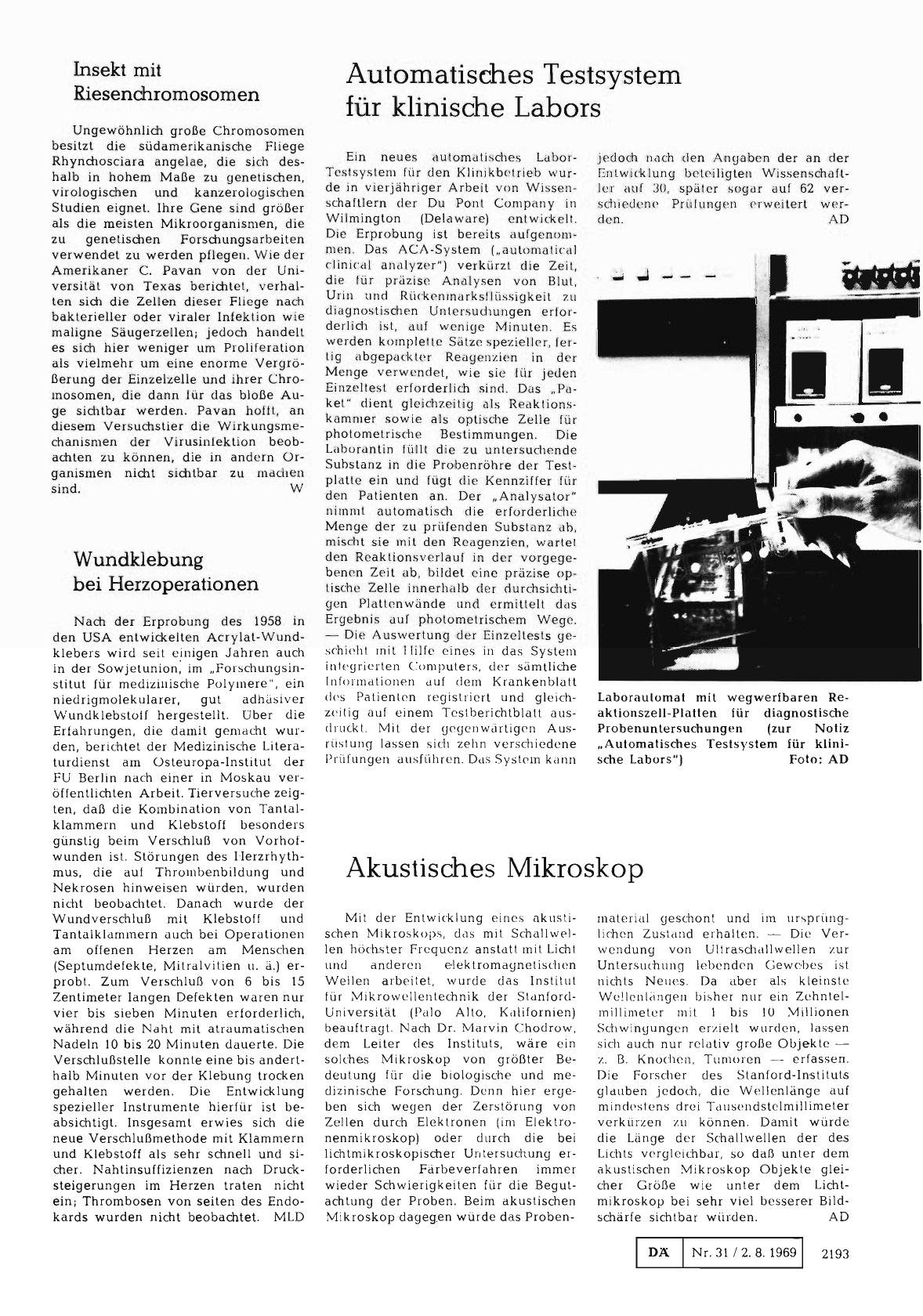 Vorschauseite 1: Automatisches Testsystem für klinische Labors