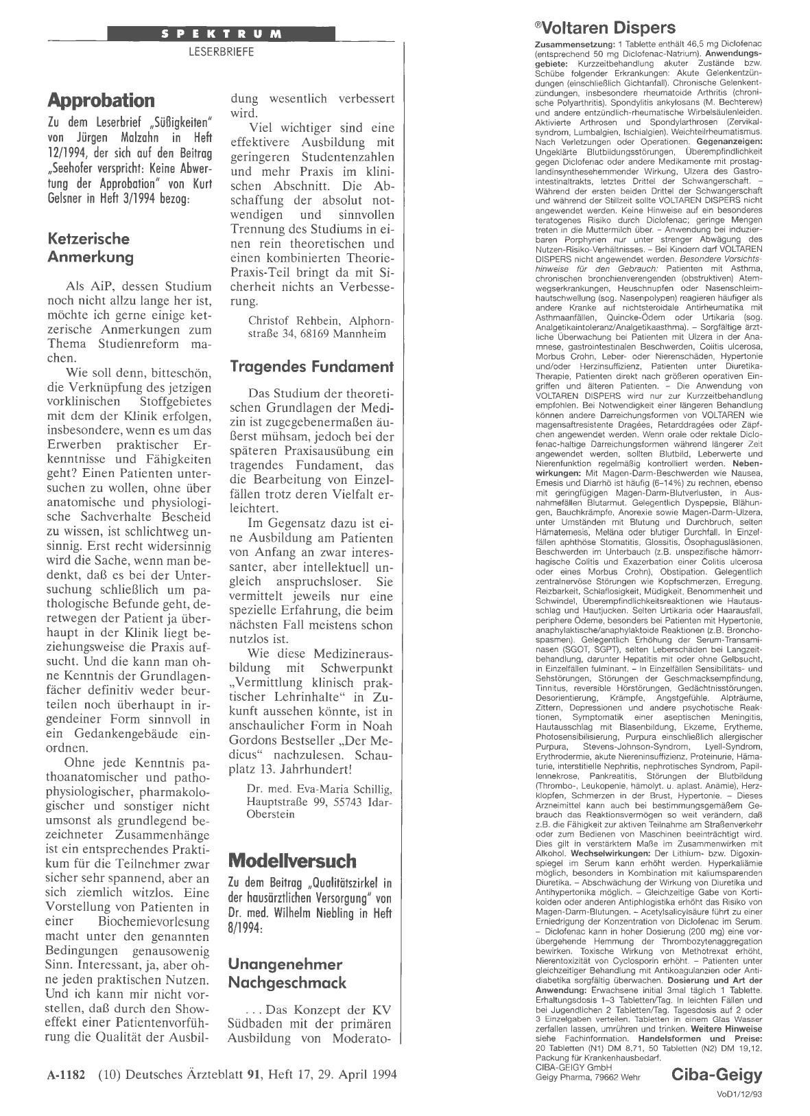 Vorschauseite 1: Approbation: Ketzerische Anmerkung