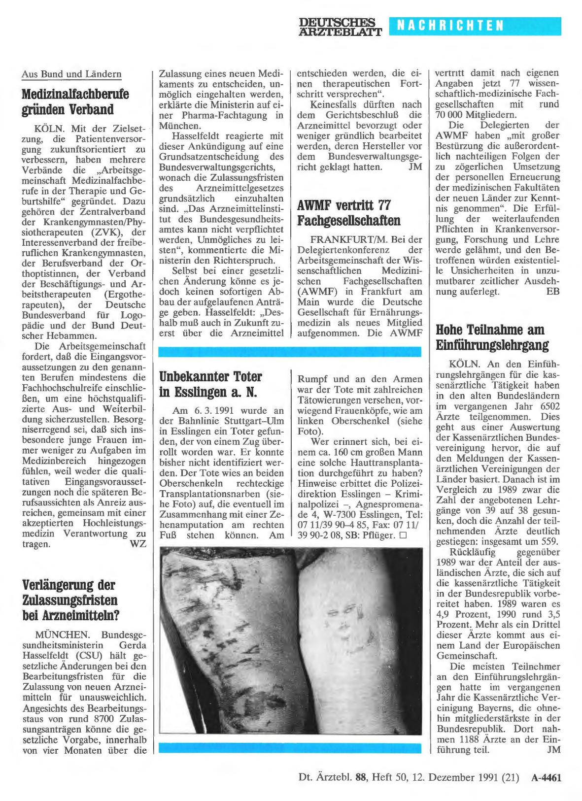 Vorschauseite 1: Unbekannter Toter in Esslingen a. N.
