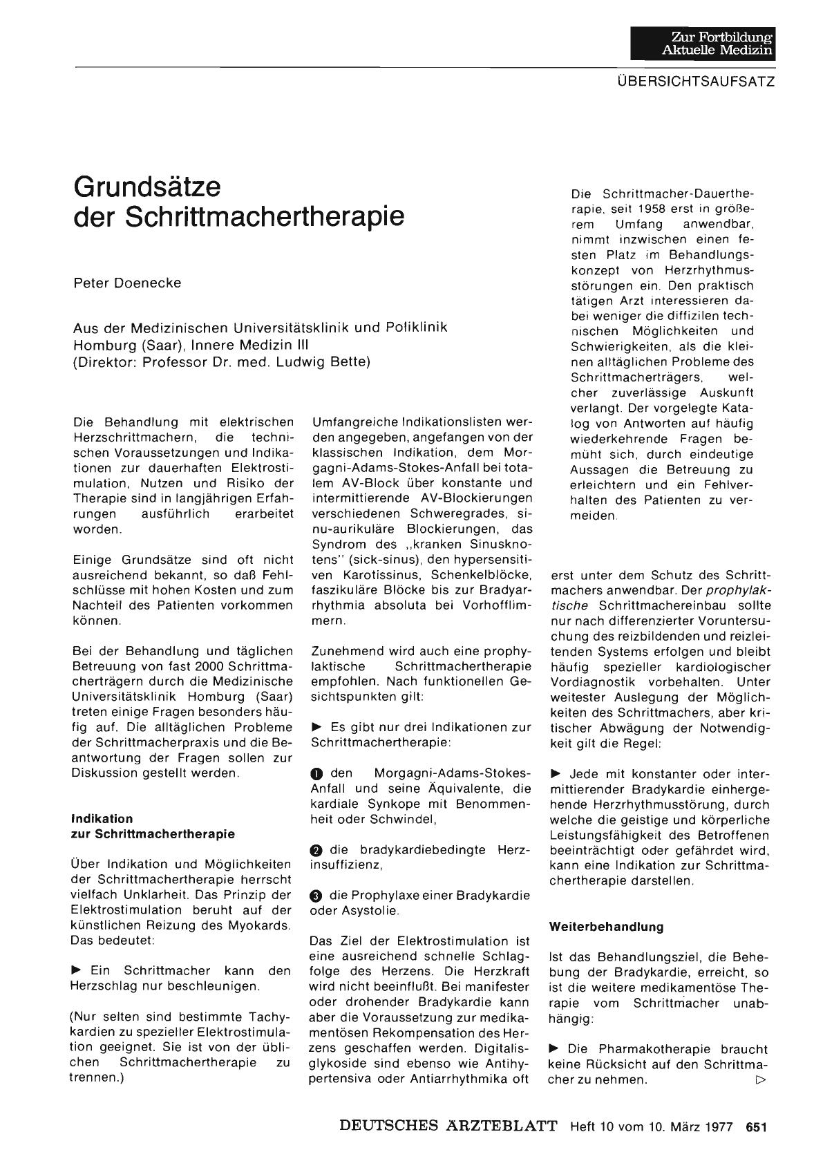 Vorschauseite 1: Grundsätze der Schrittmachertherapie