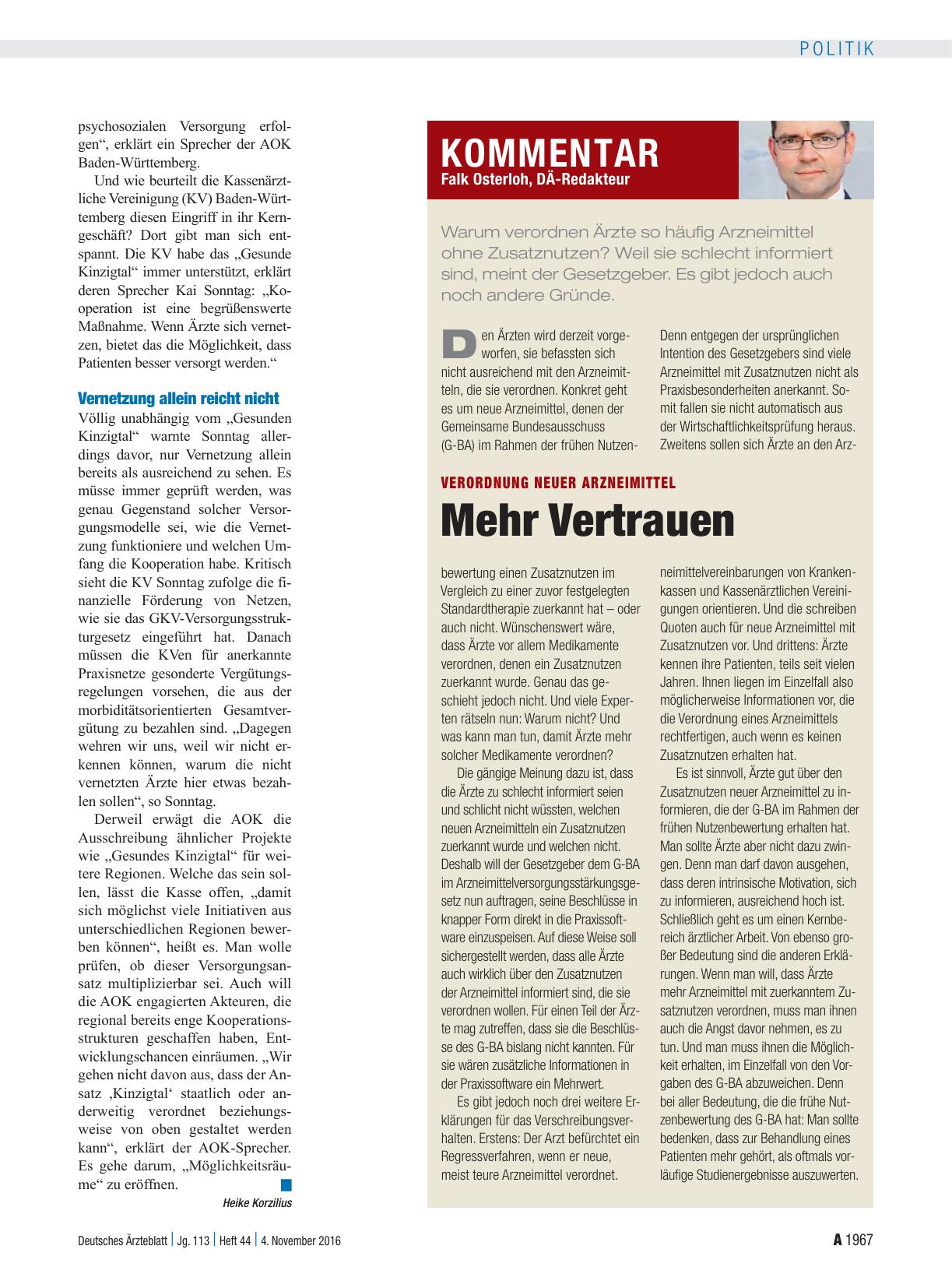 Vorschauseite 1: Verordnung neuer Arzneimittel: Mehr Vertrauen