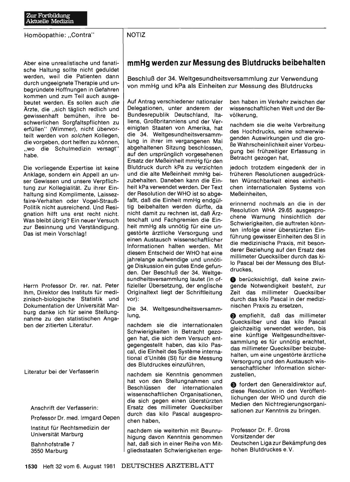 Vorschauseite 1: mmHg werden zur Messung des Blutdrucks beibehalten