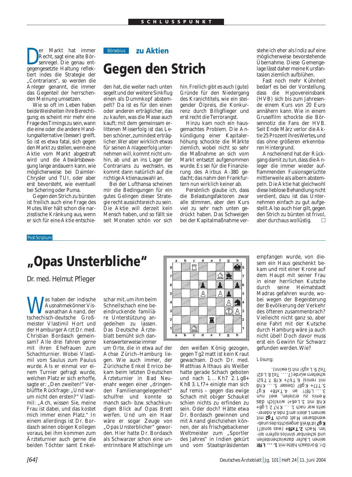 Vorschauseite 1: zu Aktien: Gegen den Strich