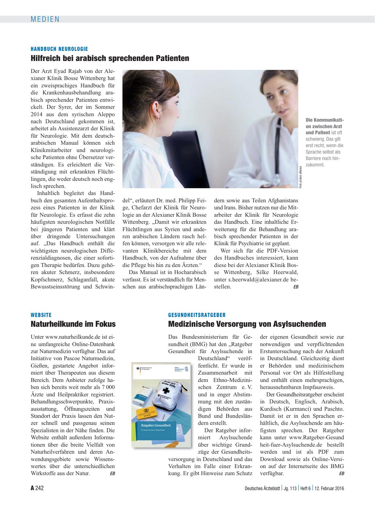 Vorschauseite 1: Handbuch Neurologie: Hilfreich bei arabisch sprechenden Patienten