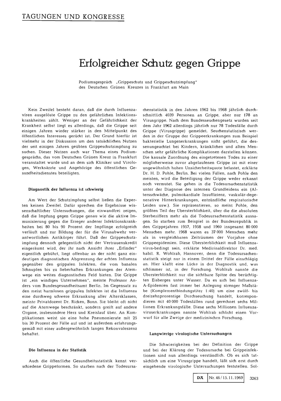 Vorschauseite 1: Erfolgreicher Schutz gegen Grippe