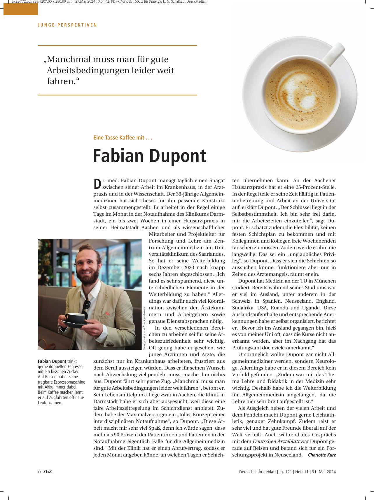 Vorschauseite 1: Eine Tasse Kaffee mit. .. Fabian Dupont