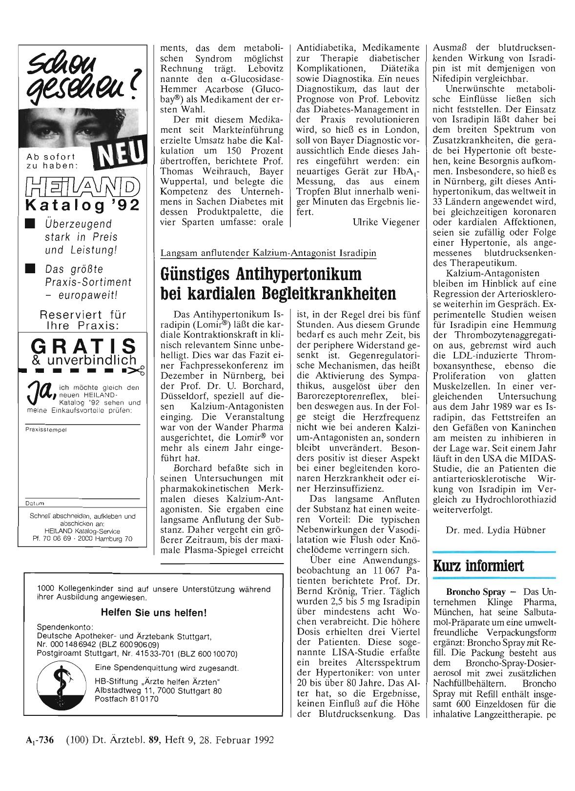 Vorschauseite 1: Kurz informiert