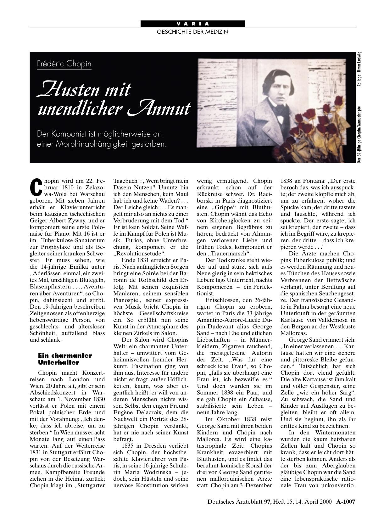 Vorschauseite 1: Frédéric Chopin: Husten mit unendlicher Anmut