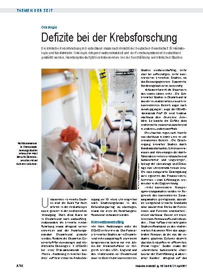 Vorschauseite 1: Onkologie: Defizite bei der Krebsforschung