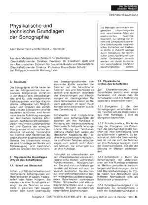 Vorschauseite 1: Physikalische und technische Grundlagen der Sonographie
