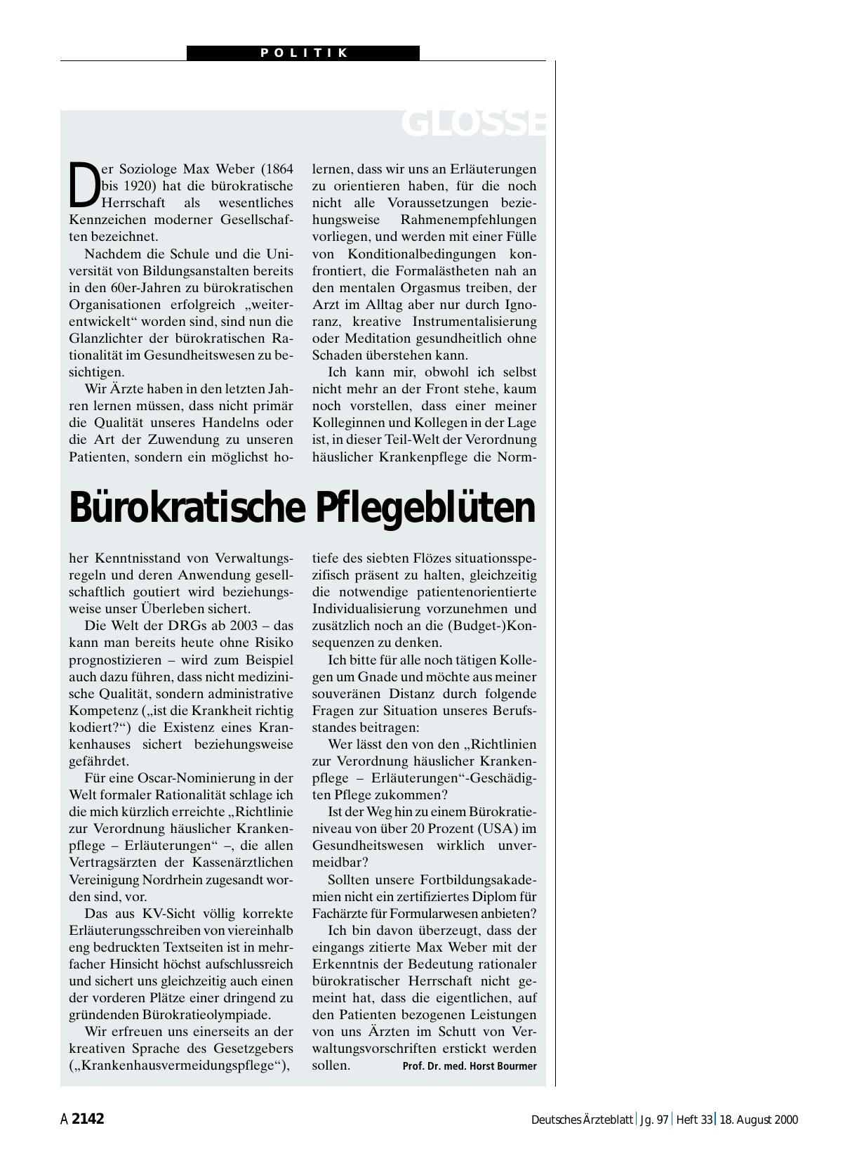 Vorschauseite 1: Bürokratische Pflegeblüten