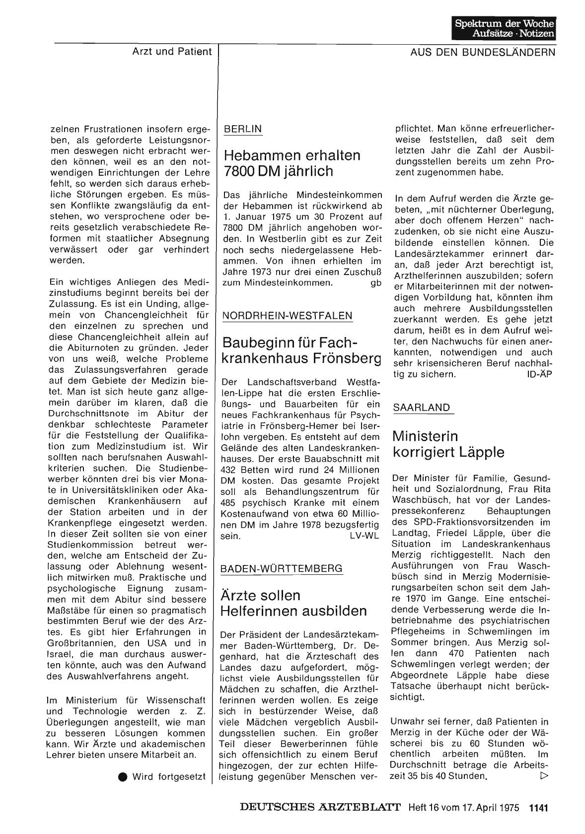 Vorschauseite 1: Saarland: Ministerin korrigiert Läpple