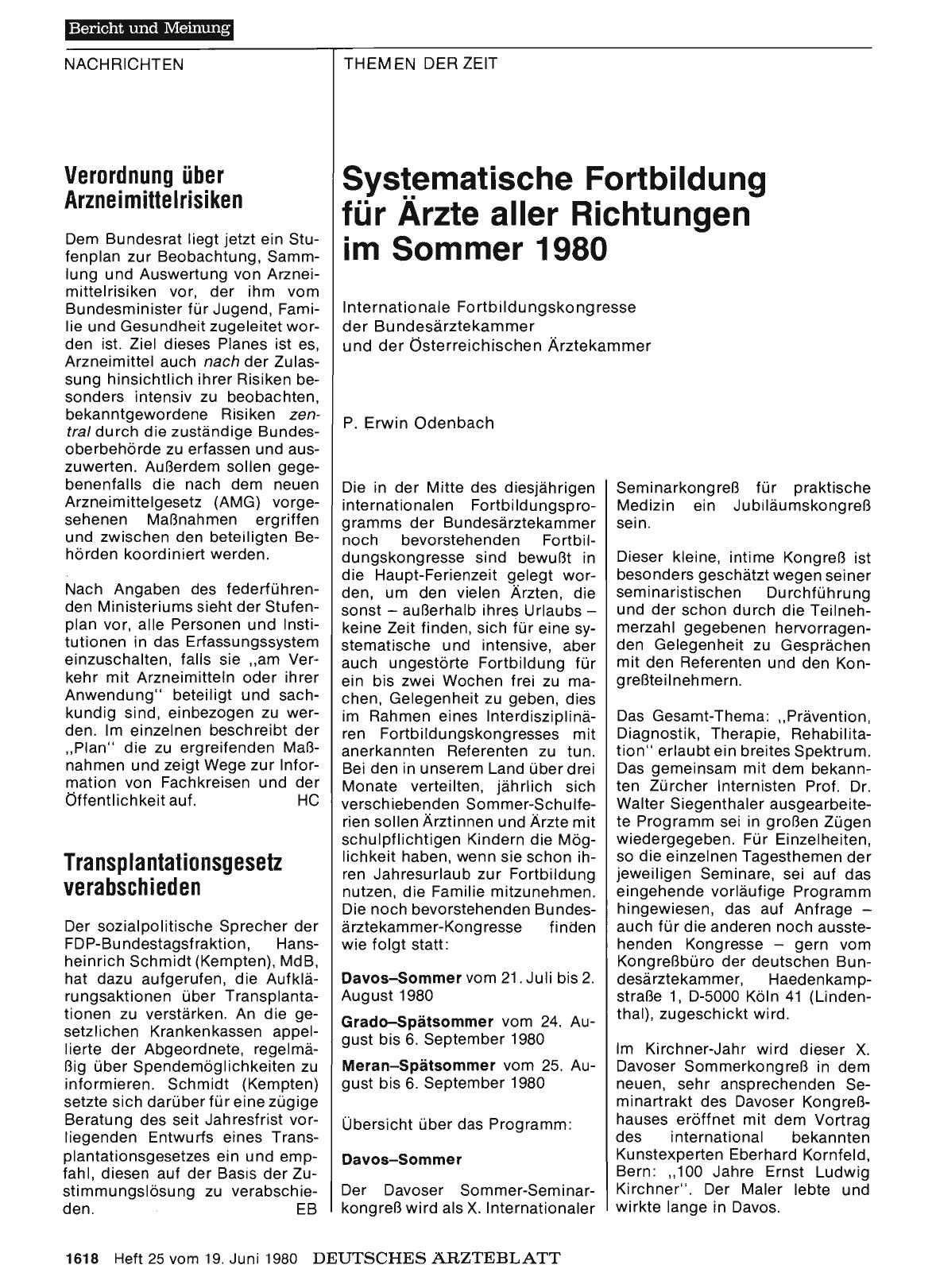 Vorschauseite 1: Transplantationsgesetz verabschieden