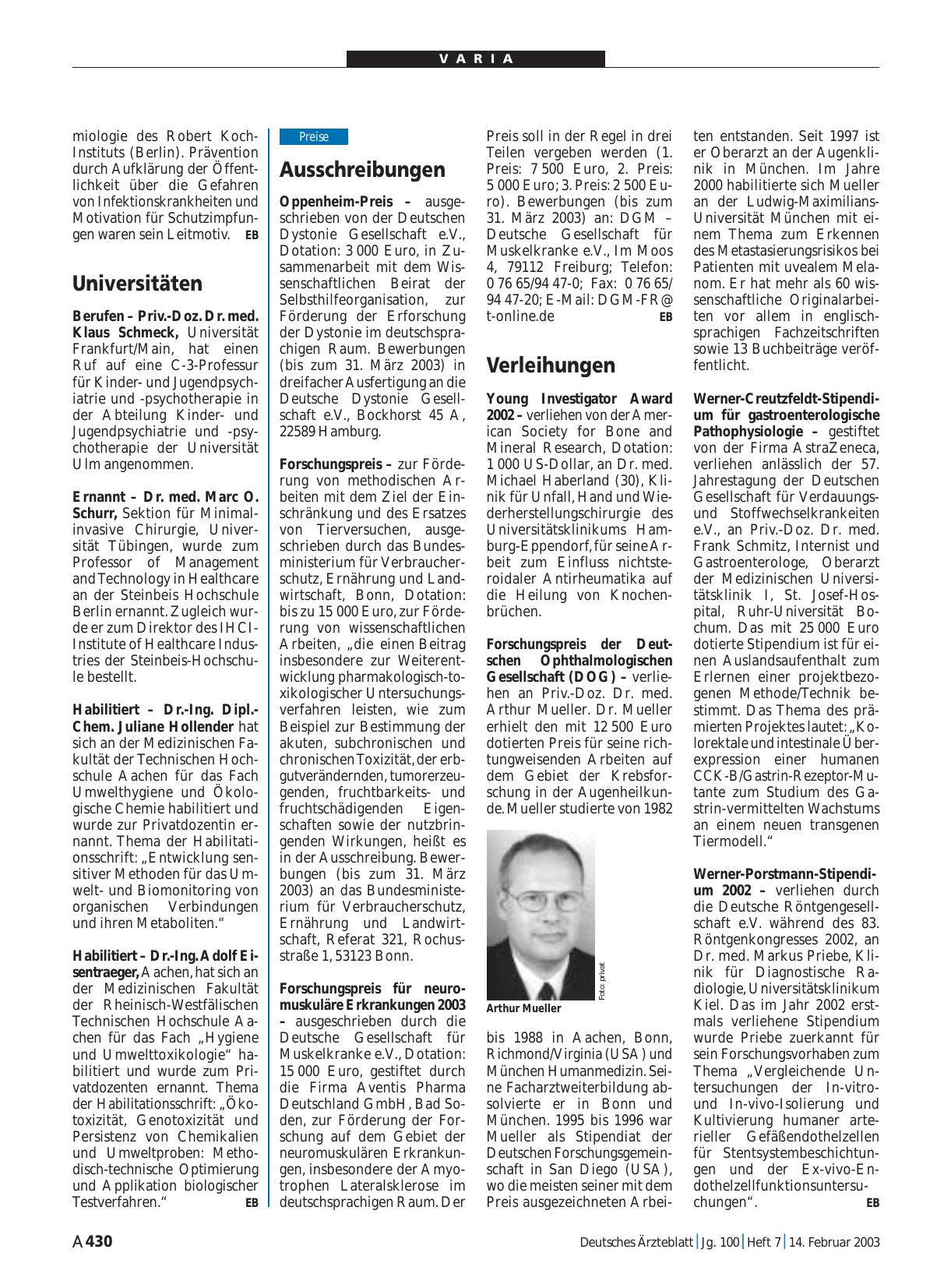 Vorschauseite 1: Universitäten