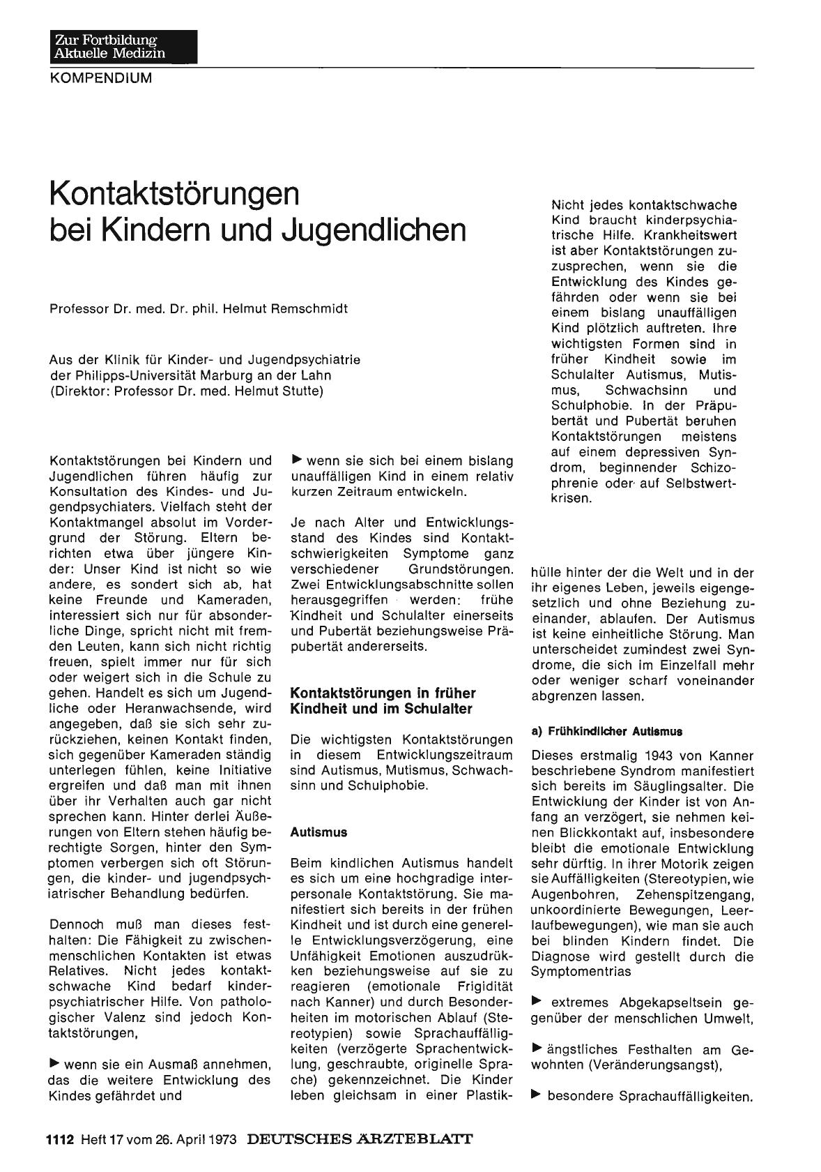 Vorschauseite 1: Kontaktstörungen bei Kindern und Jugendlichen