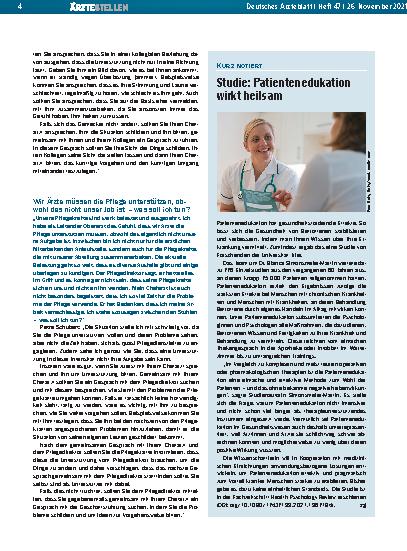 Vorschauseite 1: Studie: Patientenedukation wirkt heilsam