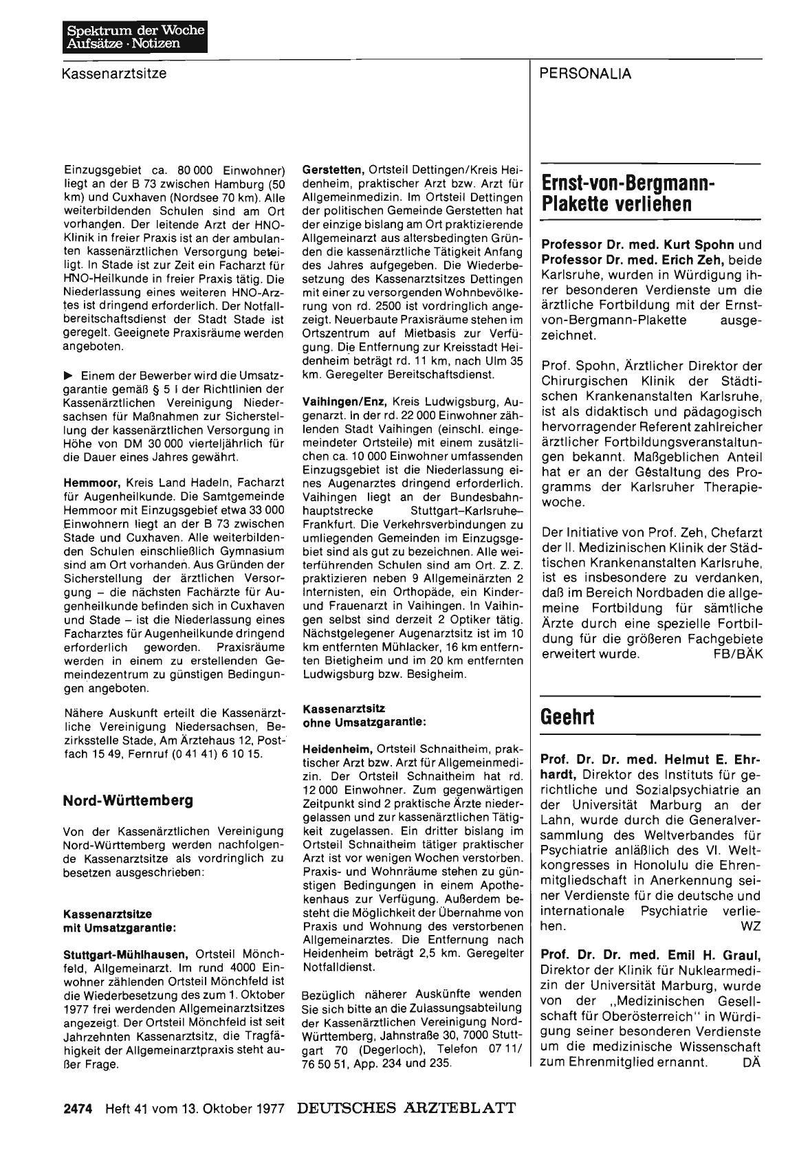 Vorschauseite 1: Ernst-von-BergmannPlakette verliehen