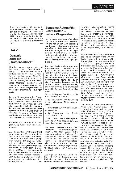 Vorschauseite 1: Bequeme Automatik: Leere Betten — höhere Pflegesätze