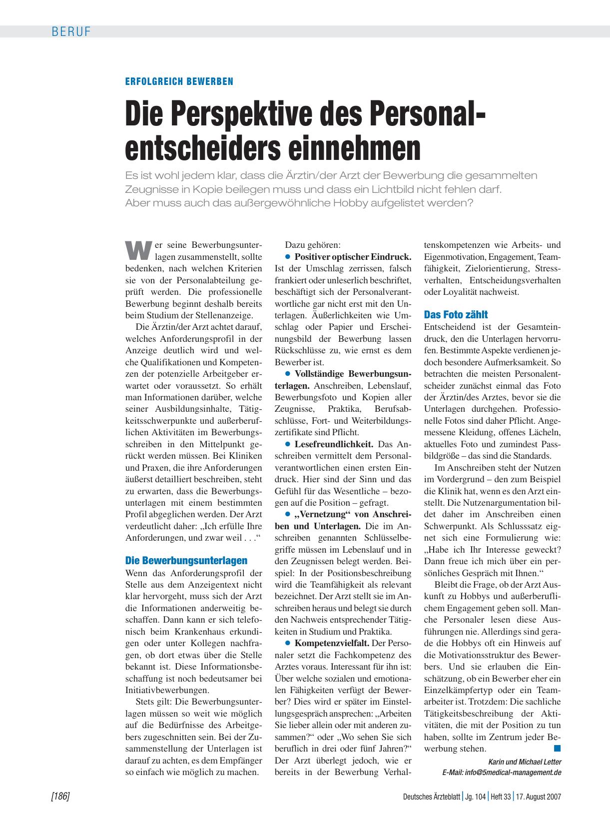 Vorschauseite 1: Erfolgreich bewerben: Die Perspektive des Personalentscheiders einnehmen
