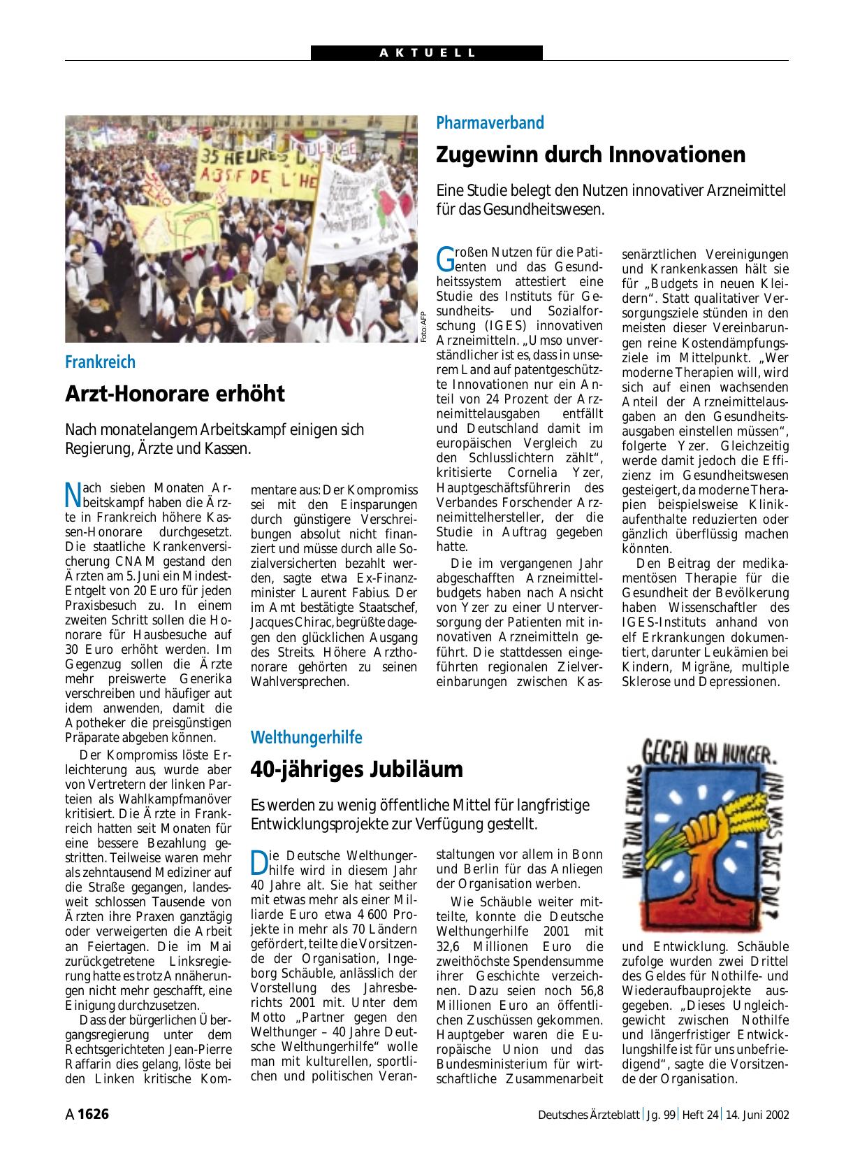 Vorschauseite 1: Welthungerhilfe: 40-jähriges Jubiläum