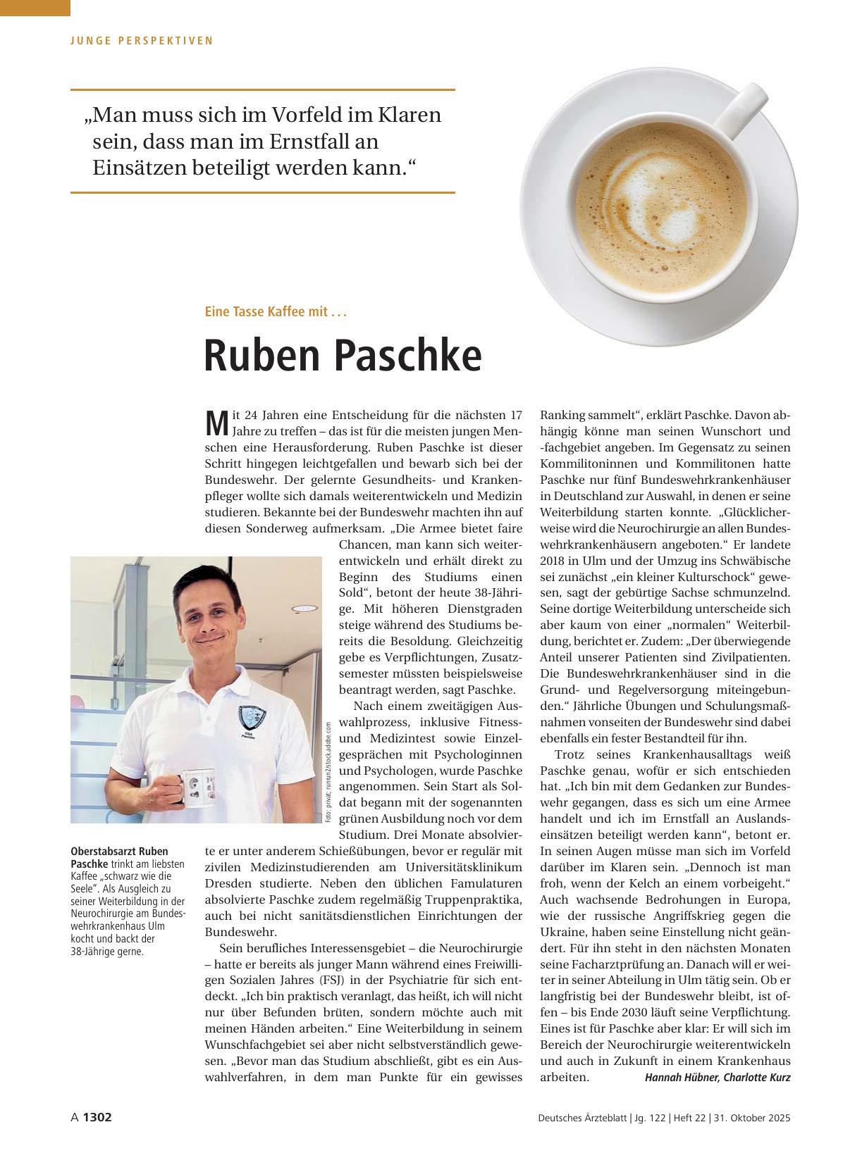 Vorschauseite 1: Eine Tasse Kaffee mit. .. Ruben Paschke