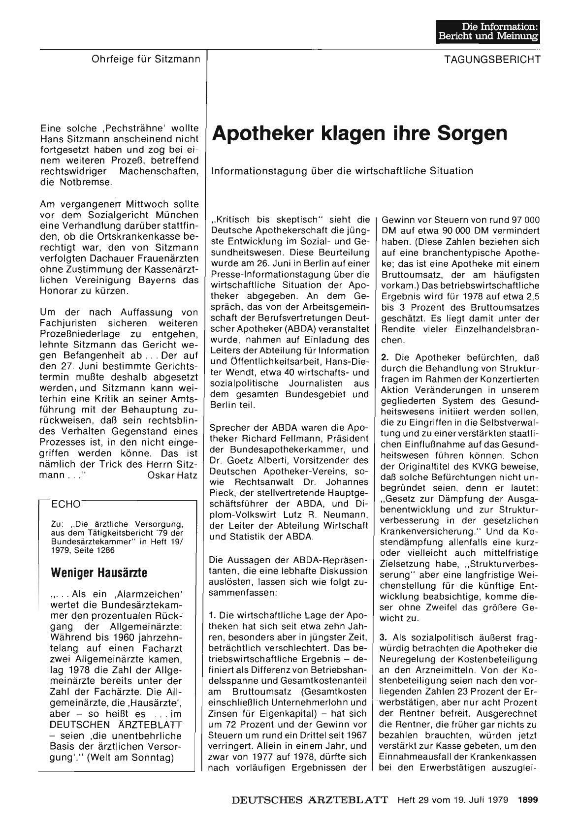Vorschauseite 1: Apotheker klagen ihre Sorgen