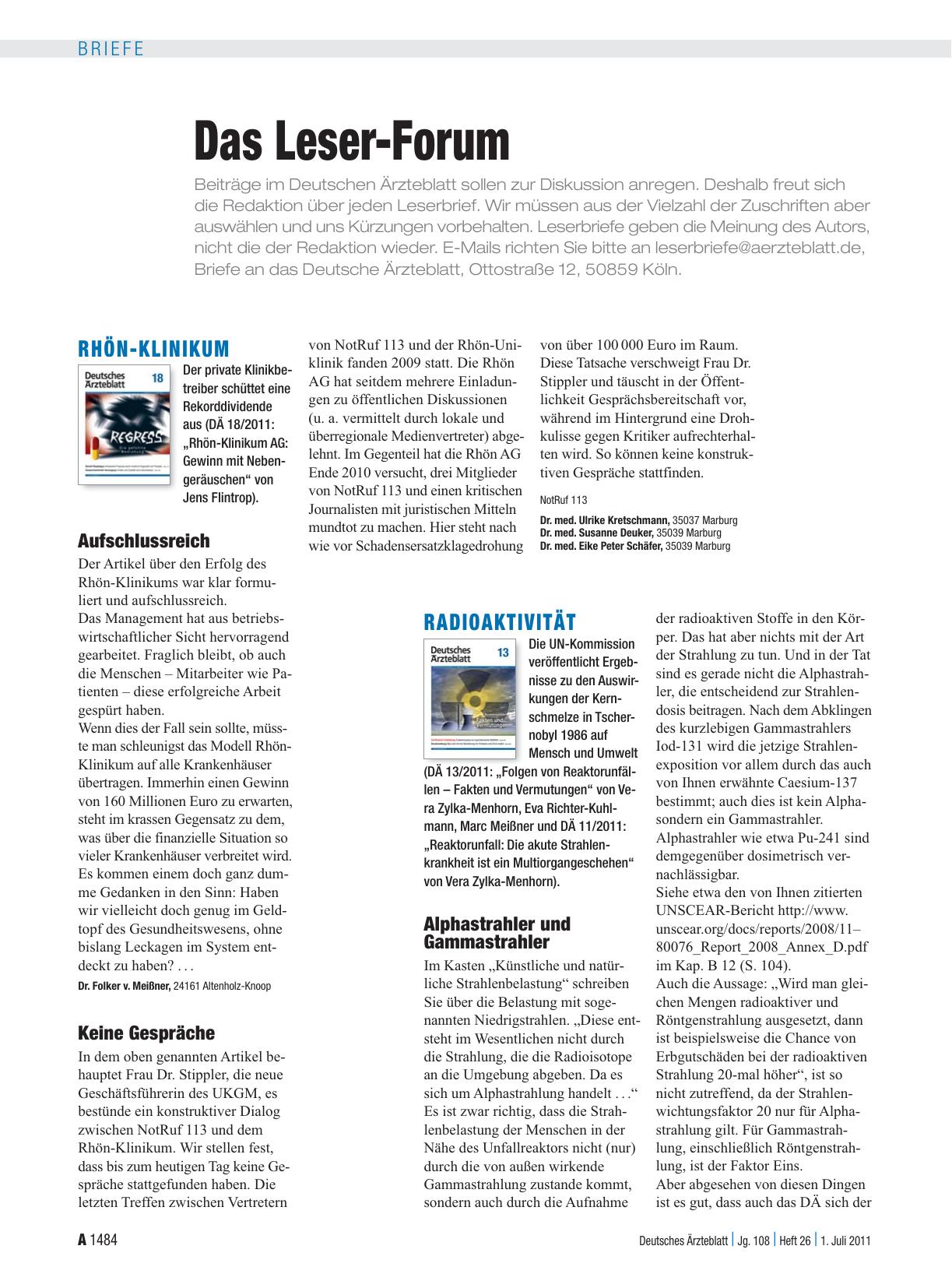 Vorschauseite 1: Rhön-Klinikum: Aufschlussreich