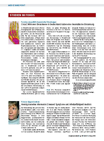 Vorschauseite 1: Primäres Sjögren-Syndrom: Niedrig dosiertes Interleukin-2 bessert Symptome und Infektanfälligkeit deutlich.