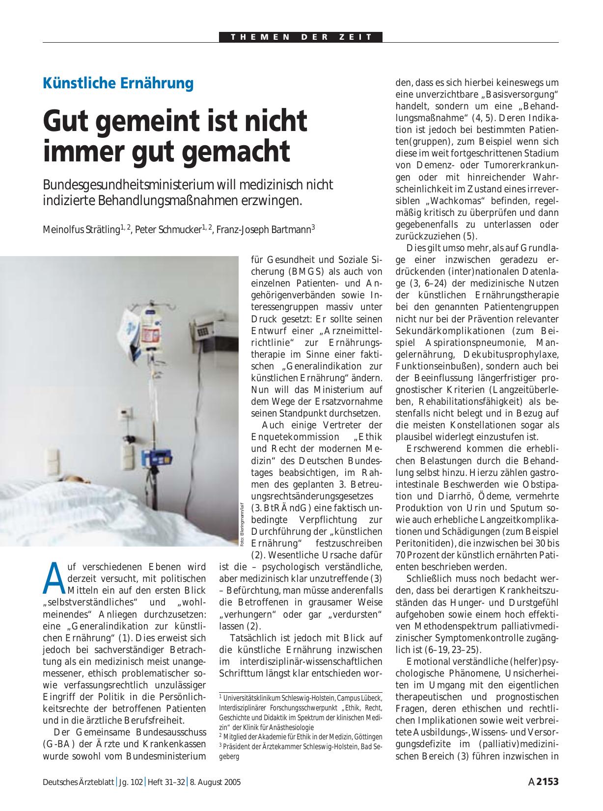 Vorschauseite 1: Künstliche Ernährung: Gut gemeint ist nicht immer gut gemacht