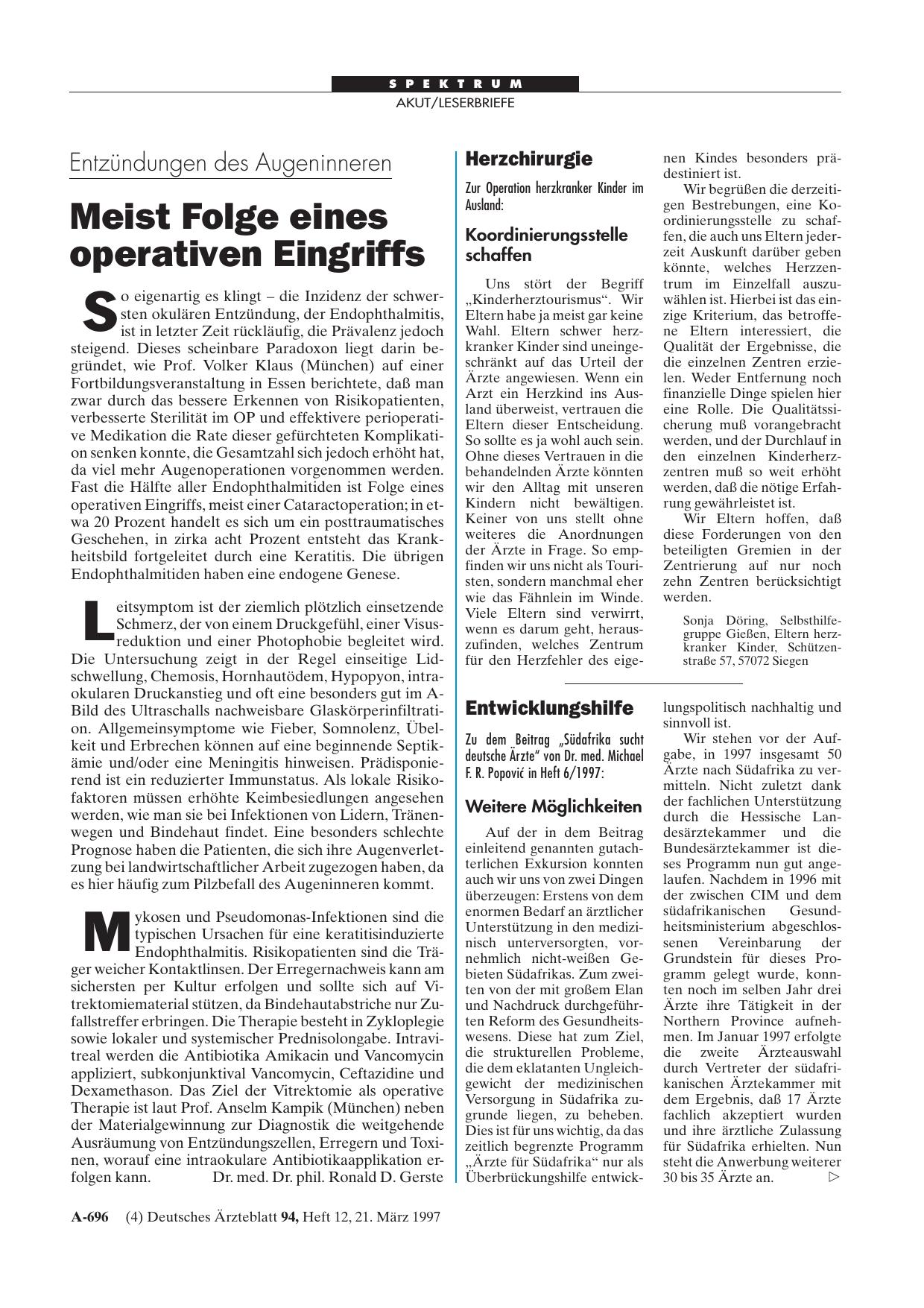 Vorschauseite 1: Herzchirurgie: Koordinierungsstelle schaffen