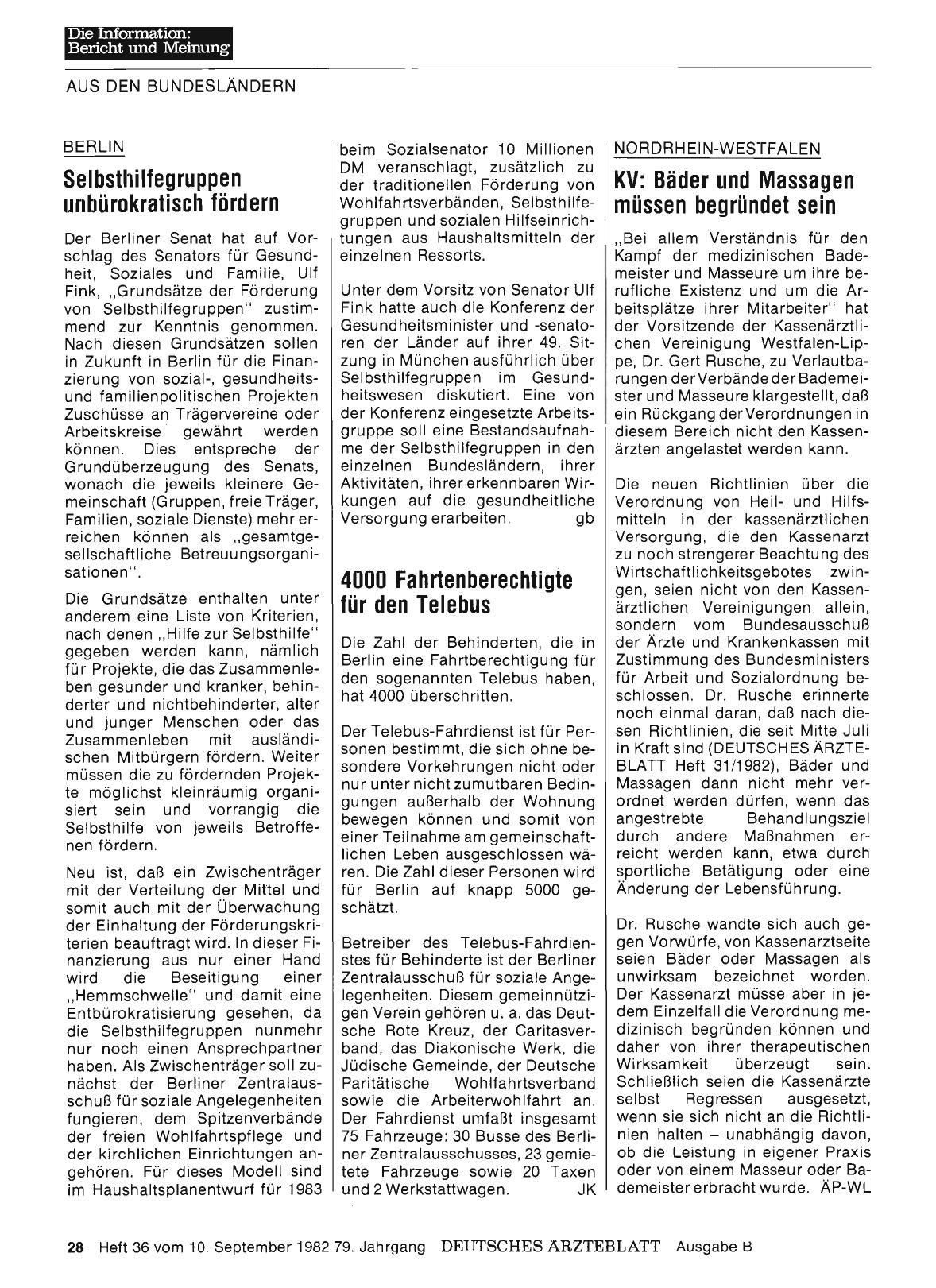 Vorschauseite 1: NORDRHEIN-WESTFALEN: KV: Bäder und Massagen müssen begründet sein