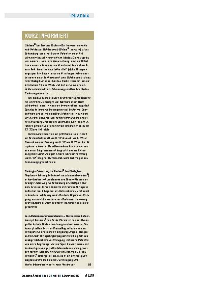 Vorschauseite 1: Kurz Informiert: Stelara® bei Morbus Crohn, Bedingte Zulassung für Ninlaro® bei Multiplem Myelom und Arzt-Patienten-Kommunikation