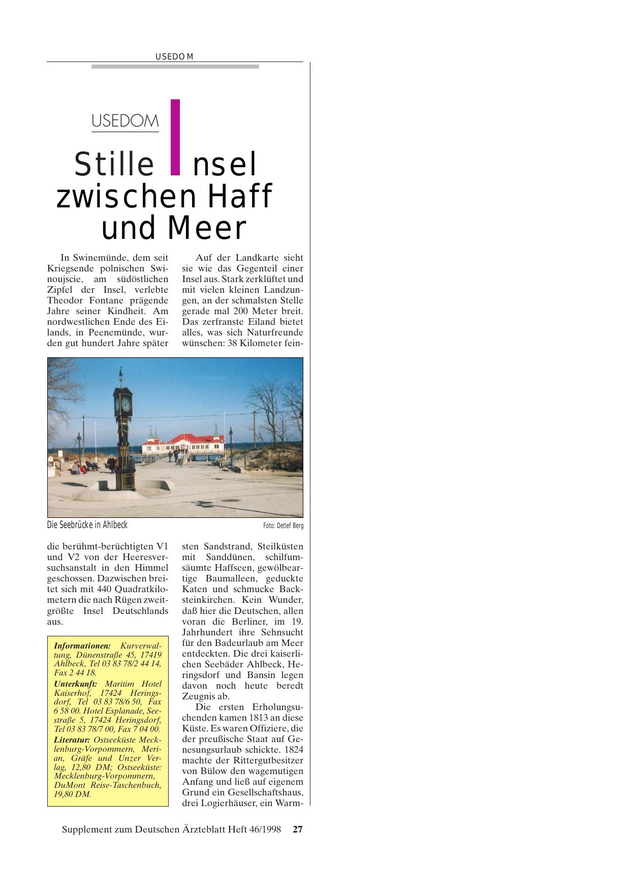 Vorschauseite 1: USEDOM: Stille Insel zwischen Haff und Meer