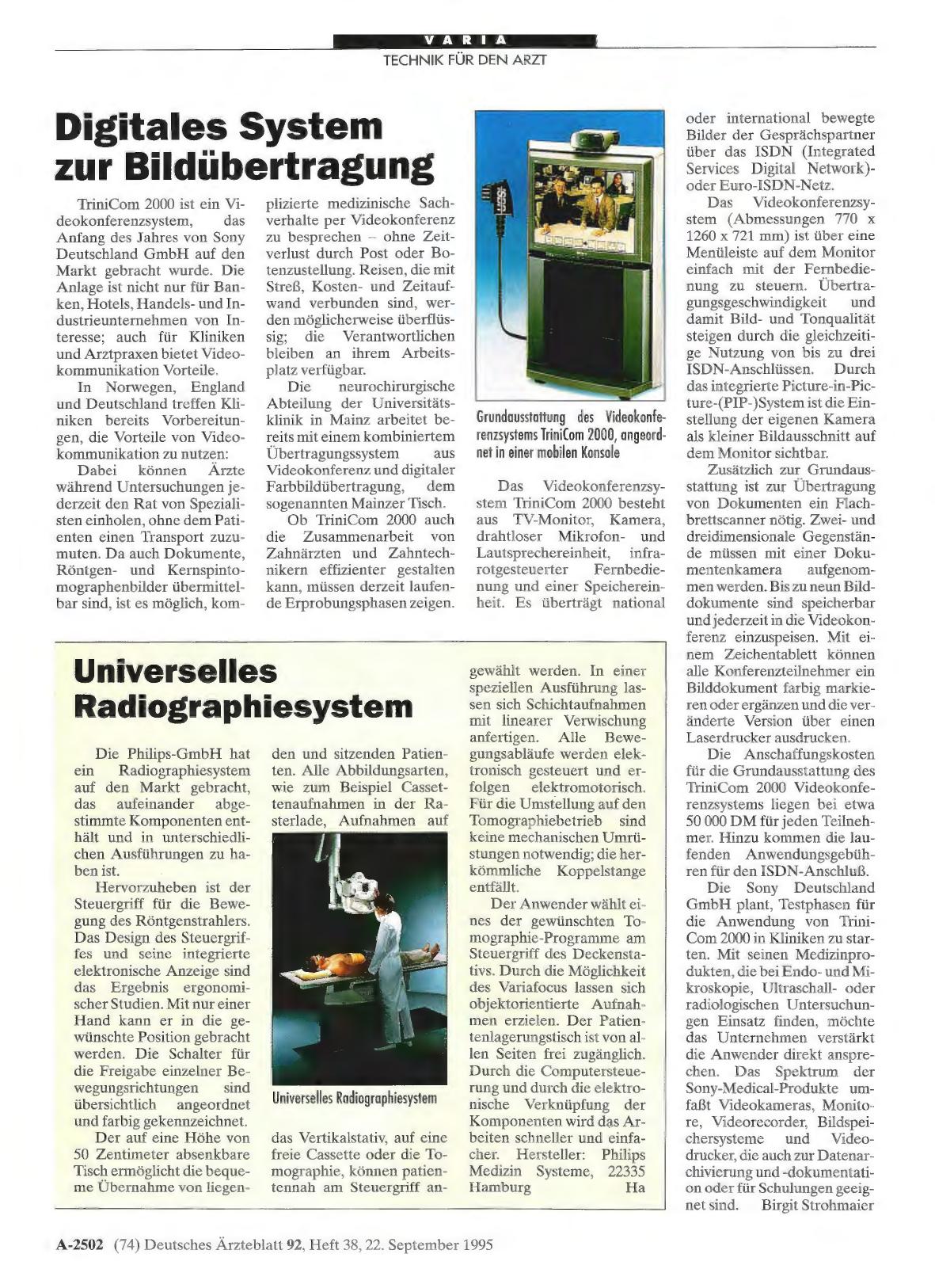 Vorschauseite 1: Universelles Radiographiesystem