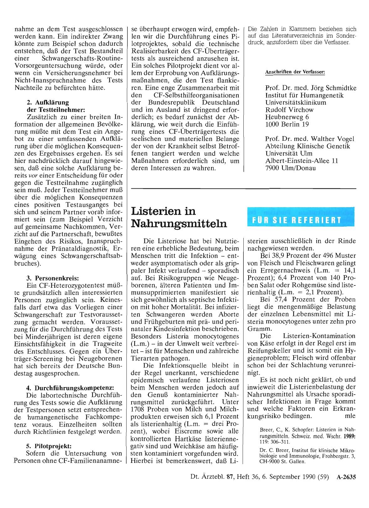 Vorschauseite 1: Listerien in Nahrungsmitteln