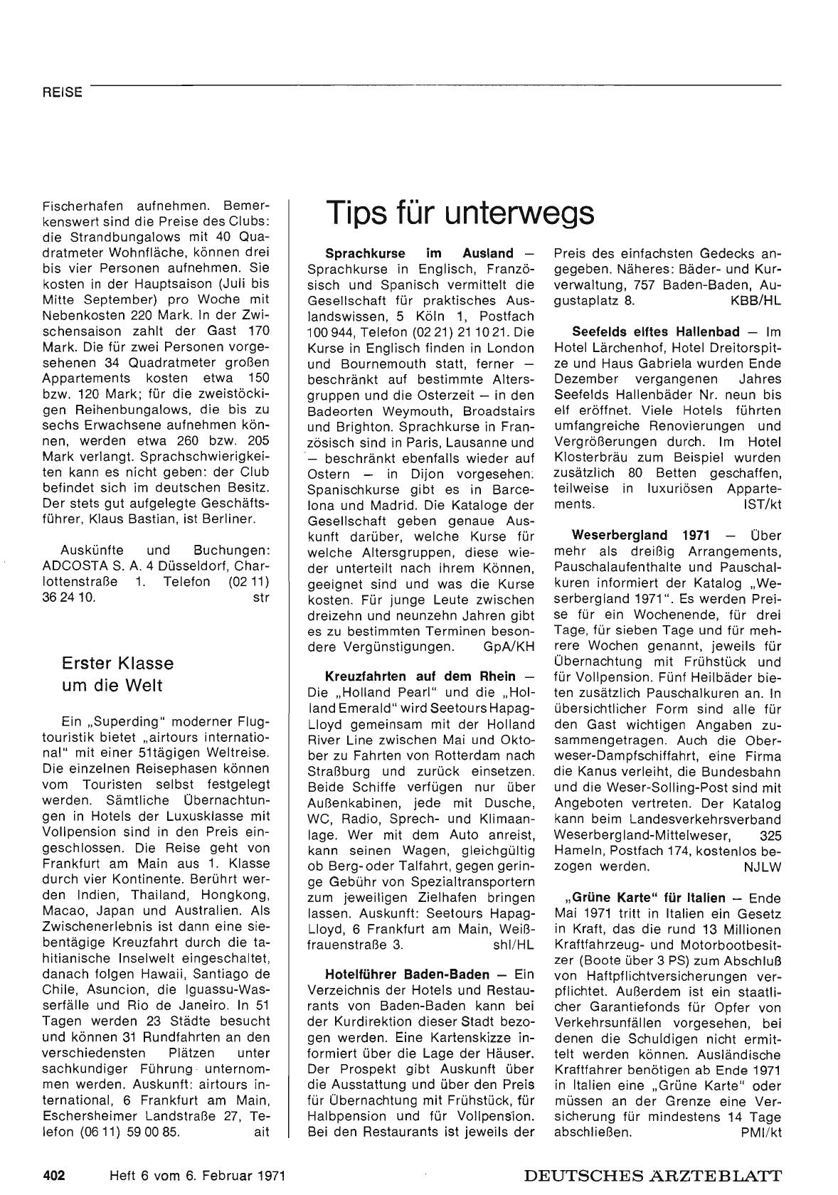 Vorschauseite 1: Tips für unterwegs