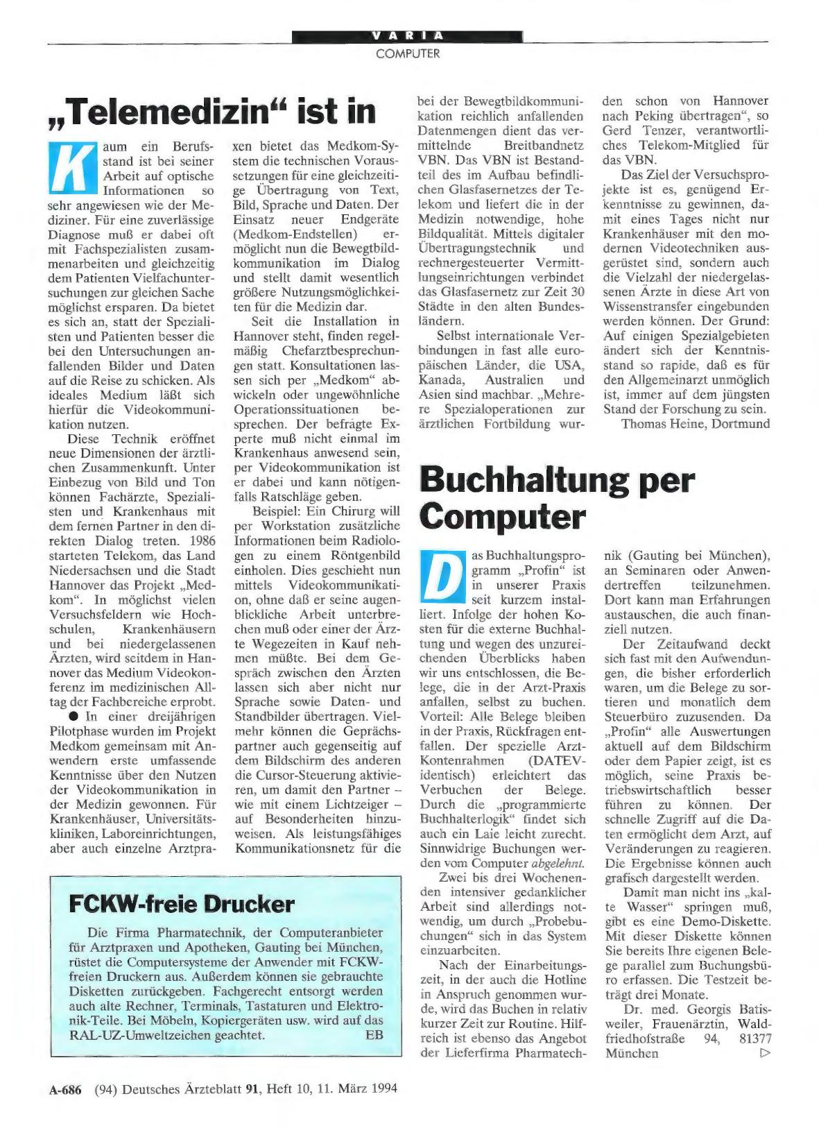 Vorschauseite 1: FCKW-freie Drucker