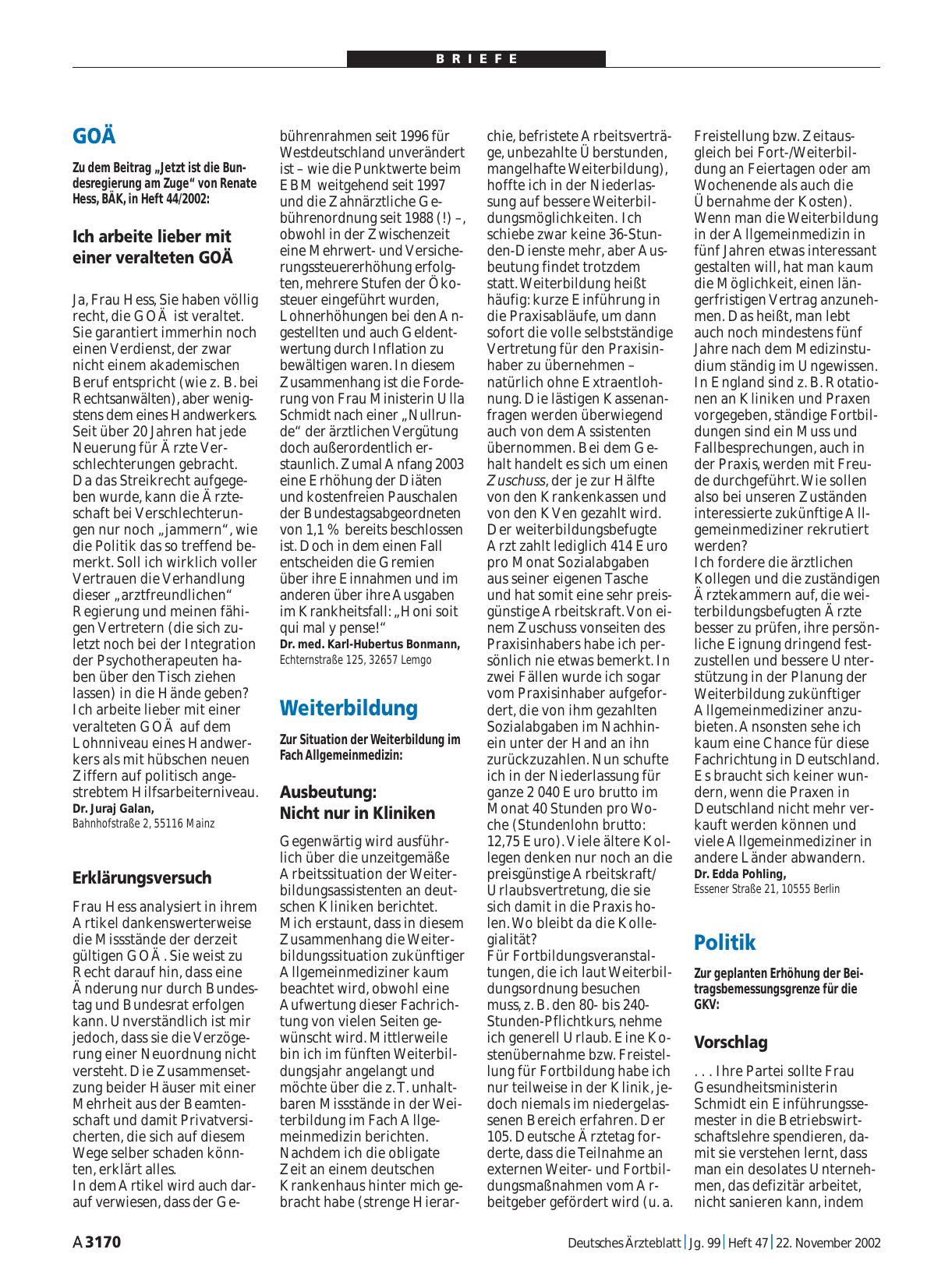 Vorschauseite 1: GOÄ: Erklärungsversuch