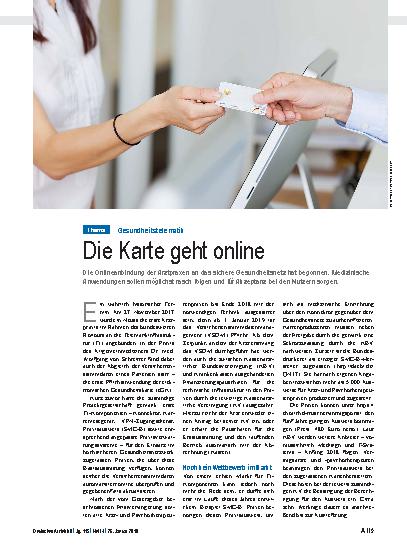Vorschauseite 1: Gesundheitstelematik: Die Karte geht online
