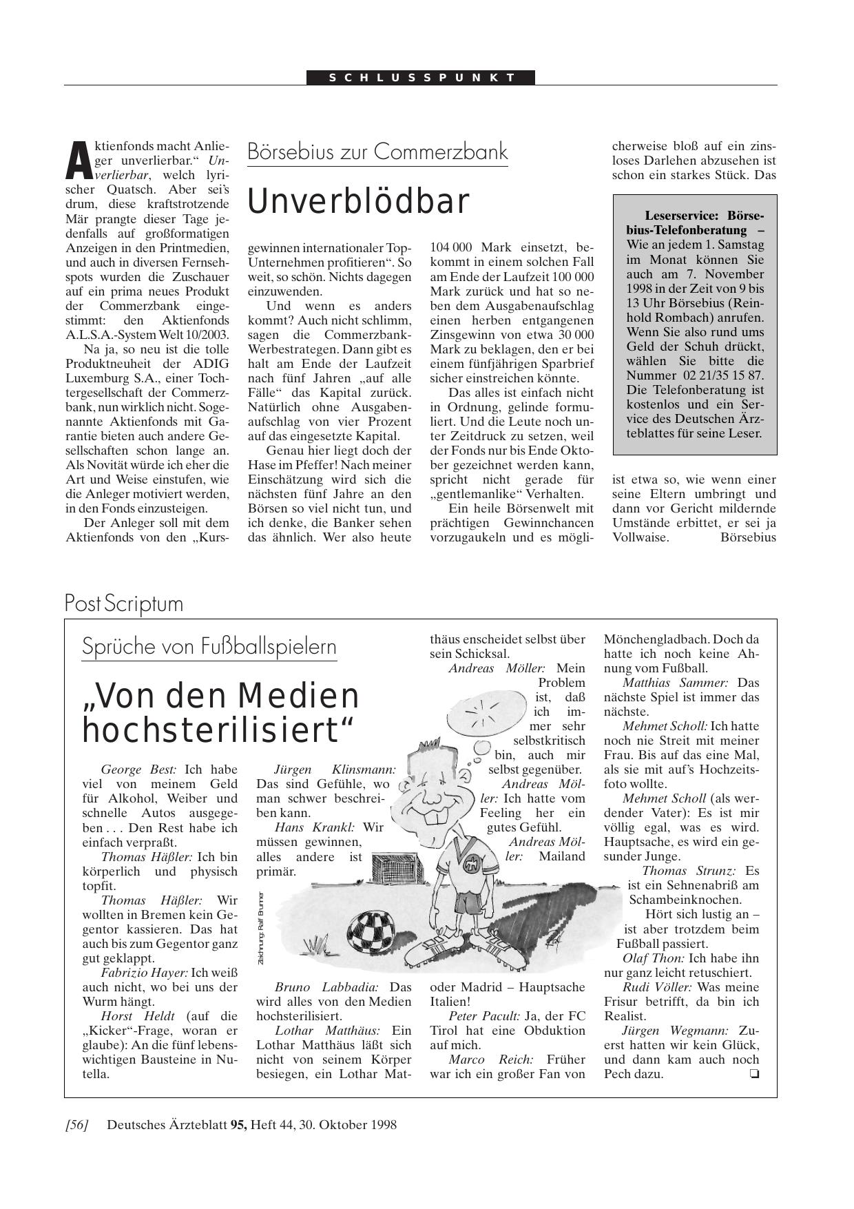 Vorschauseite 1: Sprüche von Fußballspielern: „Von den Medien hochsterilisiert“