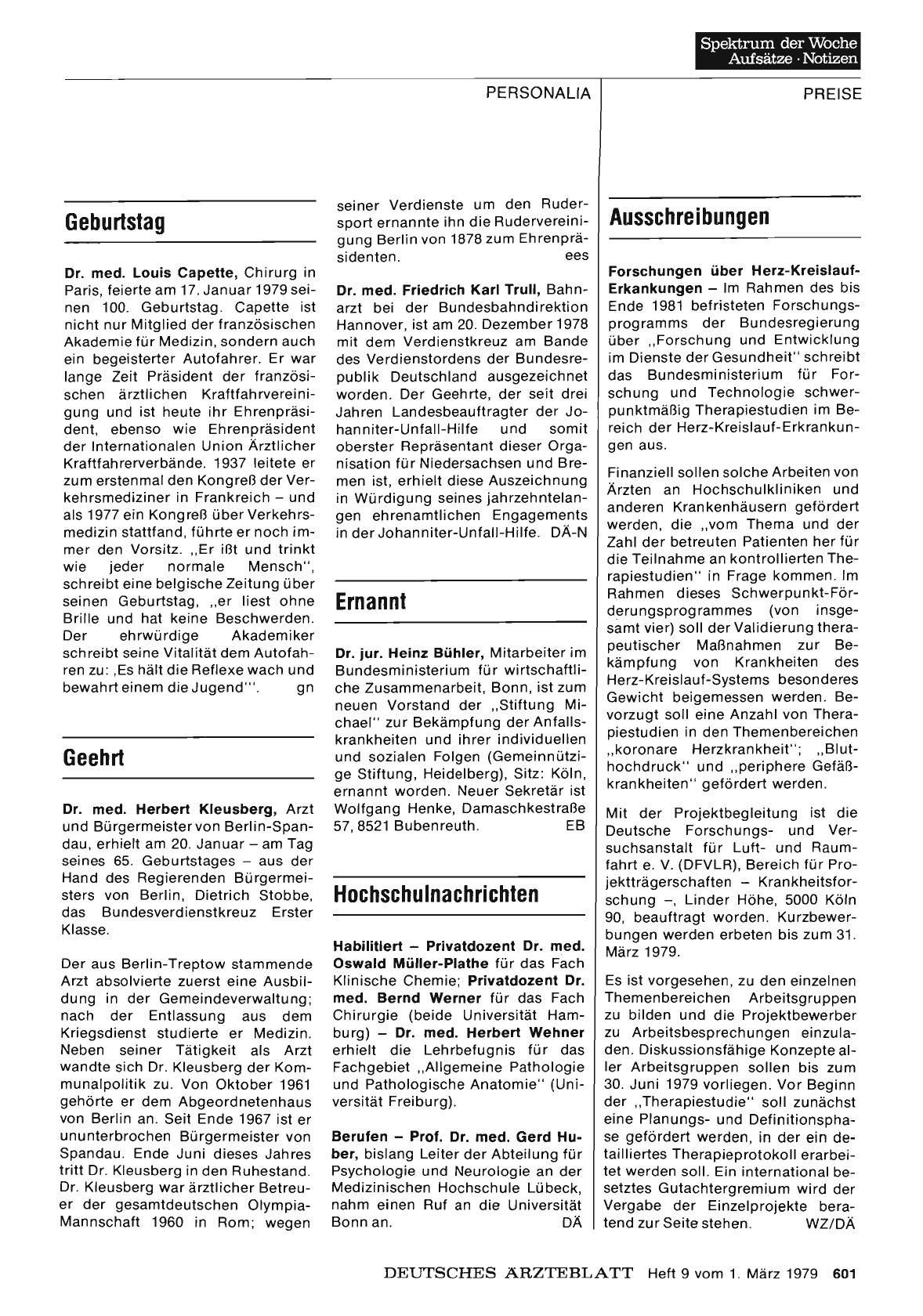 Vorschauseite 1: Ausschreibungen
