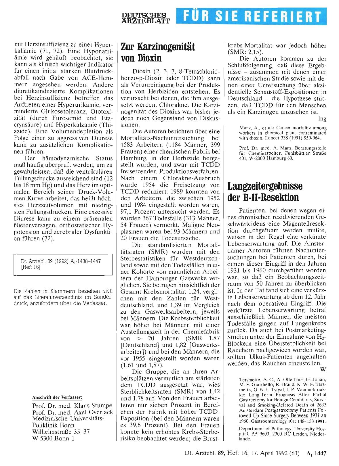 Vorschauseite 1: Zur Karzinogenität von Dioxin