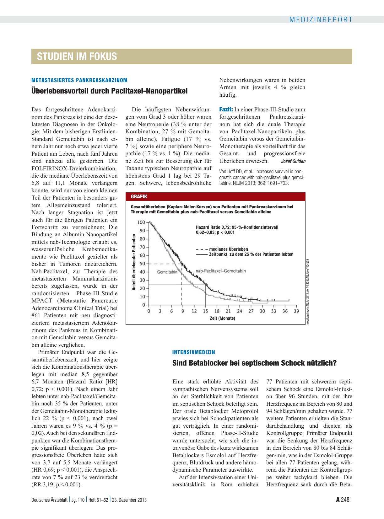 Vorschauseite 1: Intensivmedizin: Sind Betablocker bei septischem Schock nützlich?