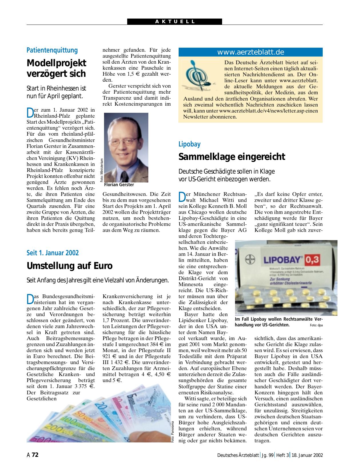 Vorschauseite 1: www. aerzteblatt. de