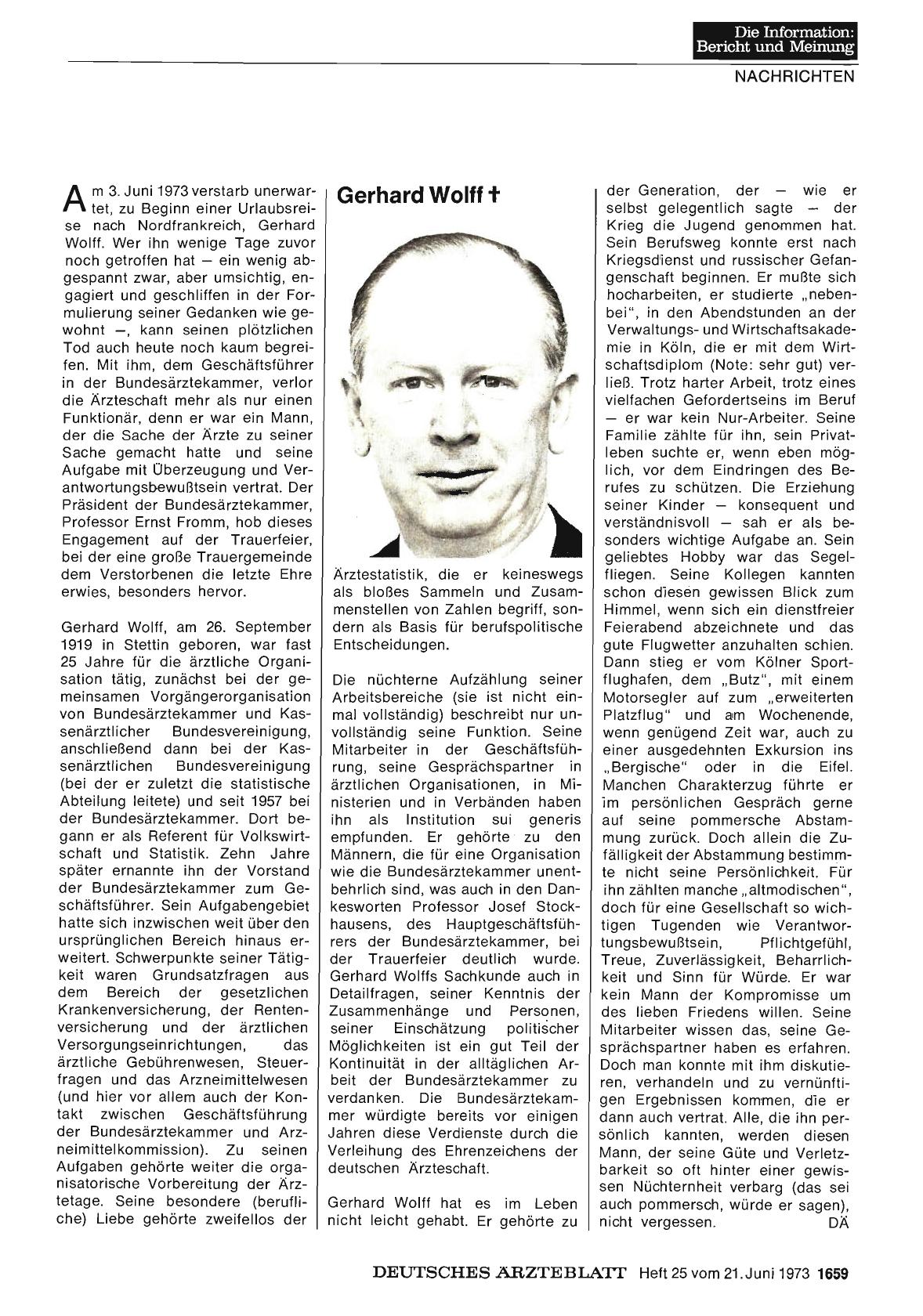 Vorschauseite 1: Gerhard Wolff †