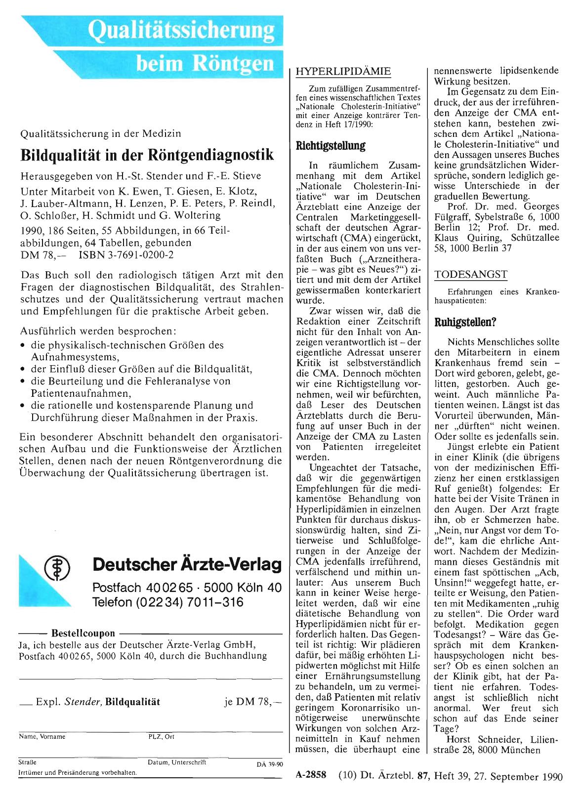 Vorschauseite 1: TODESANGST: Ruhigstellen?