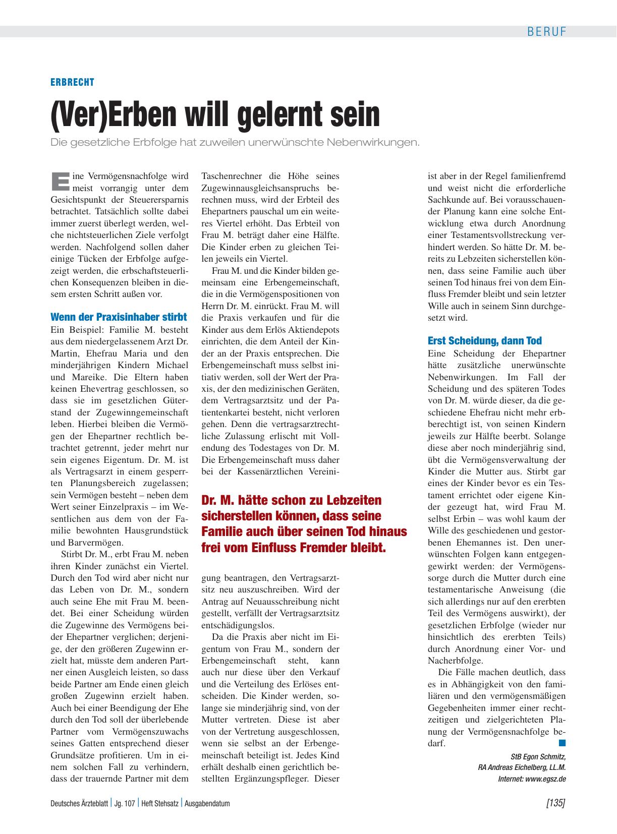 Vorschauseite 1: Erbrecht: (Ver)Erben will gelernt sein
